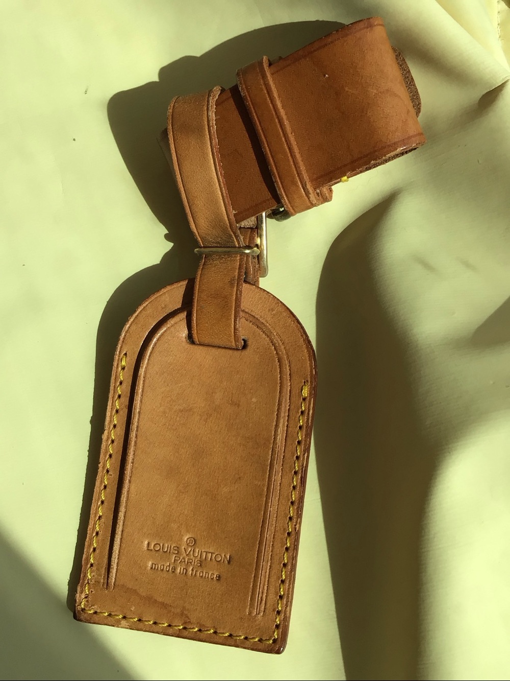 Louis Vuitton Brown Leather Luggage Tag & Poignant